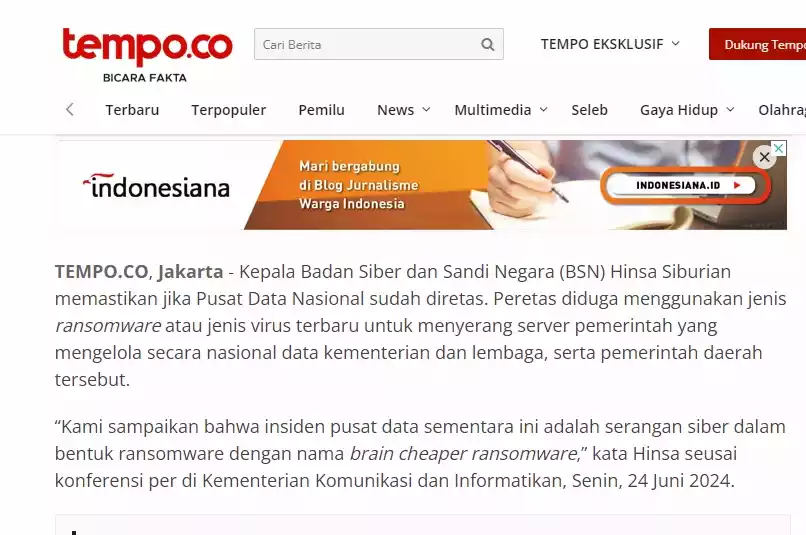 Mengenal Brain Cheaper Ransomware yang Menyerang Pusat Data Nasional?